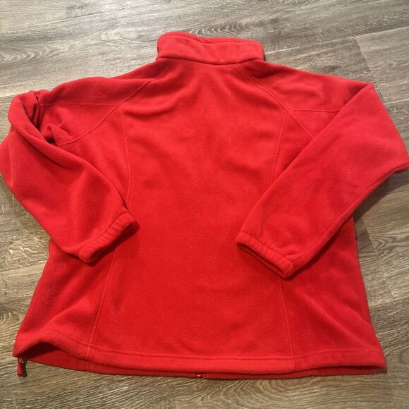 Columbia Women’s Plus Size Long Sleeve Fleece Full Zip  Red 1X - Picture 7 of 10